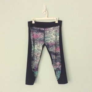 Fabletics Leggings W/ Purple and Blue Pattern